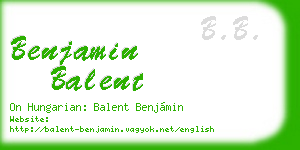 benjamin balent business card